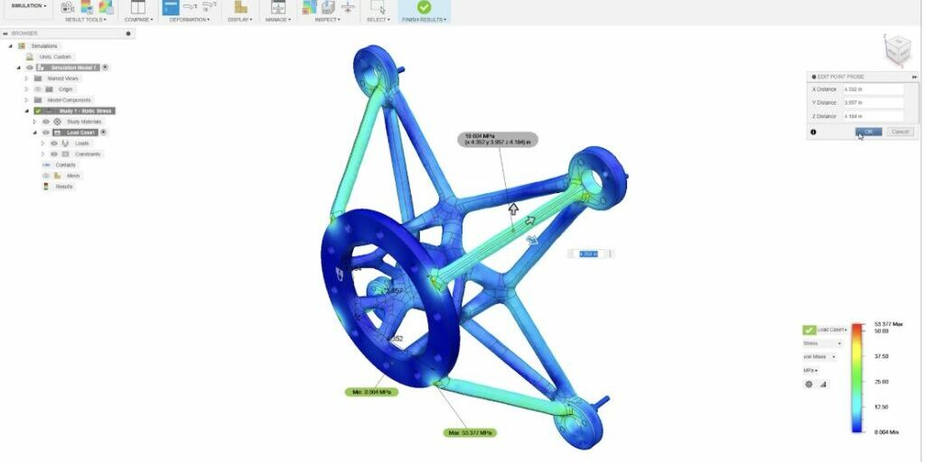 herramientas de simulación de Autodesk Fusion